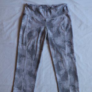 Grey and White Cropped Leggings / Activewear Pants